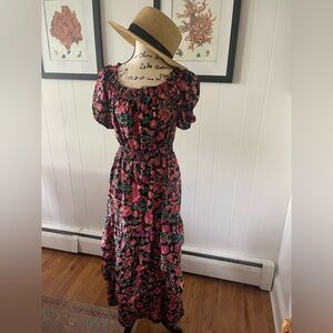 Knox Rose Floral Maxi Puff Sleeve Peasant/ Boho Dress - Women’s XS runs big